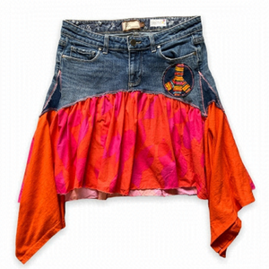 Paige Jeans Reworked Denim Skirt Hippy Boho Women’s Size 29